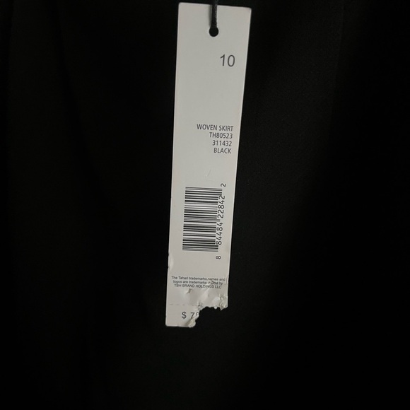 T Tahari Size 10 Black Stretch Ponte Knit Pencil Career Office Capsule Skirt - Picture 7 of 7